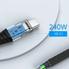  Kabel przewód USB-C-USB-C z organizererm magnetycznym PD 3.1 240W 1.8m - czarny - zdj. dodatkowe 5