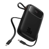  Power bank 10000mAh QPow 2 30W z wbudowanymi kablami USB-C - czarny - zdj. dodatkowe 3