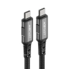  Kabel przewód USB-C USB4 PD3.1 5A do transmisji danych i Video 4K 1m - szaro-czarny - zdj. dodatkowe 2