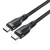  Kabel przewód elastyczny w oplocie USB-C - USB-C 60W 3A 1.2m - czarny - zdj. dodatkowe 1