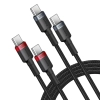  2x Kabel przewód Cafule USB-C - USB-C 100W 2m - czerwono-czarny i czarno-szary - zdj. dodatkowe 1
