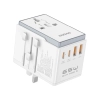 Uniwersalana ładowarka adapter podróżny 65W EU / US / JP / AUS / UK 2x USB-C 2x USB-A - biały