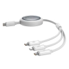 3w1 Kabel uniwersalny zwijany USB-C - Lightning / USB-C / micro USB 100W 1.1m - biały - zdj. dodatkowe 2