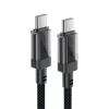 Kabel przewód USB-C z nylonowym oplotem PD 60W 480Mb/s - czarny - zdj. dodatkowe 1