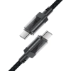  Kabel przewód USB-C z nylonowym oplotem PD 60W 480Mb/s - czarny - zdj. dodatkowe 3
