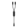 2w1 Kabel przewód podwójny USB-C - 2x USB-C 100W 480Mb/s - czarny