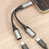  2w1 Adapter przejściówka rozdzielacz USB-C na zasilanie i słuchawki - szary - zdj. dodatkowe 2