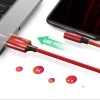  Kabel przewód kątowy iPhone Lightning - USB-A MFi 2.4A 1m - czerwony - zdj. dodatkowe 9