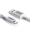  Kabel przewód w oplocie USB-A - iPhone Lightning MFi 2m - srebrny - zdj. dodatkowe 1
