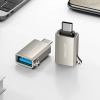  Adapter przejściówka USB-C (męski) - USB-A (żeński) z oczkiem na smycz - srebrny - zdj. dodatkowe 6