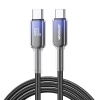 Kabel przewód Crystal-Clear Series 60W USB-C - USB-C 1.2m - czarny