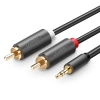 Kabel przewód audio 3.5mm minijack (męski) - 2RCA (męski) 3m - szary