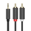  Kabel przewód audio 3.5mm minijack (męski) - 2RCA (męski) 3m - szary - zdj. dodatkowe 1