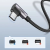  Kabel przewód kątowy USB-A - USB-C 3A 3m - szary - zdj. dodatkowe 5