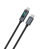  Kabel przewód L7C USB-A - USB-C 100W z wyświetlaczem LED 1m - czarny - zdj. dodatkowe 1