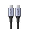 Kabel przewód w opocie USB-C - USB-C PD QC FCP 100W 5A 480Mb/s 1.5m - szary