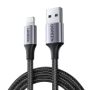Kabel przewód w oplocie USB-A - iPhone Lightning MFi 1.5m - czarny