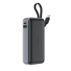 Powerbank 10000mAh PD30W z wbudowanym kablem USB-C - czarny