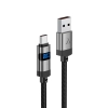  Kabel przewód USB-A - USB-C z wyświetlaczem 480Mb/s 66W 1.2m - czarny - zdj. dodatkowe 2
