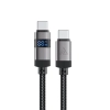 Kabel przewód USB-C - USB-C z wyświetlaczem 480Mb/s 66W 1.2m - czarny