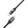  Kabel przewód USB-C - USB-C z wyświetlaczem 480Mb/s 66W 1.2m - czarny - zdj. dodatkowe 3
