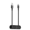  Kabel przewód spiralny USB-A - USB-C 480Mb/s 3A 1.2m - czarny - zdj. dodatkowe 1