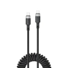 Kabel przewód spiralny USB-C - USB-C 480Mb/s 3A 1.2m - czarny