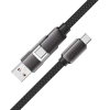  Kabel przewód USB-C - USB-A / USB-C 480Mb/s 3A 0.2m - czarny - zdj. dodatkowe 2