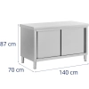  Stół blat roboczy centralny z szafką przelotową STAL 140 x 70 cm - zdj. dodatkowe 6