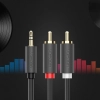  Kabel przewód audio 3.5 mm mini jack (męski) - 2RCA (męski) 1m - szary - zdj. dodatkowe 8