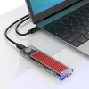  Kieszeń obudowa na dysk TCM2-C3 M.2 NVME na USB-C 10Gb/s - czerwono-przezroczysta - zdj. dodatkowe 3