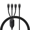 3w1 Kabel przewód Flash Series 3 100W USB-C - 2x USB-C iPhone Lightning 1.5m - czarny