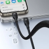  3w1 Kabel przewód Flash Series 3 100W USB-C - 2x USB-C iPhone Lightning 1.5m - czarny - zdj. dodatkowe 9