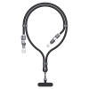 4w1 Kabel przewód smycz USB-A / USB-C / iPhone Lightning PD QC 65W 1.5m - czarny