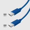  Kabel przewód w oplocie USB-C - USB-C 60W 1.5m - niebieski - zdj. dodatkowe 2