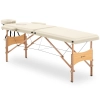  Stół łóżko do masażu drewniane przenośne składane Toulouse Beige do 227 kg beżowe - zdj. dodatkowe 1