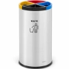  Kosz na śmieci odpady do segregacji 4 komory STAL 45 l srebrny - zdj. dodatkowe 1