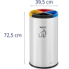  Kosz na śmieci odpady do segregacji 4 komory STAL 45 l srebrny - zdj. dodatkowe 5