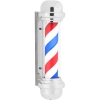  Słupek szyld fryzjerski barberski barber pole obrotowy podświetlany 38 cm - srebrny - zdj. dodatkowe 1