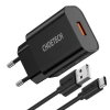  Szybka ładowarka sieciowa QuickCharge 3.0 18W 3A + kabel USB 1m czarny - zdj. dodatkowe 1
