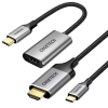  Przejściówka HUB USB Typ C - HDMI 2.0 + kabel HDMI 2m szary - zdj. dodatkowe 1