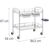  Wózek laboratoryjny zabiegowy kosmetyczny ze stali 2 szuflady 2 półki 85 x 54 x 28 cm - zdj. dodatkowe 6