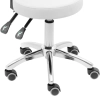  Krzesło kosmetyczne obrotowe z oparciem na kółkach 48-55 cm BULLE - białe - zdj. dodatkowe 3