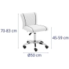  Krzesło kosmetyczne obrotowe z oparciem na kółkach 45-59 cm GLAND - białe - zdj. dodatkowe 5
