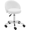  Krzesło kosmetyczne obrotowe z oparciem na kółkach 43-57 cm ORBE - białe - zdj. dodatkowe 1