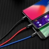  Wytrzymały przewód kabel 3w1 USB microUSB Iphone Lightning USB-C 3.5A 1.2M czarny - zdj. dodatkowe 9