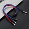  Wytrzymały przewód kabel 3w1 USB microUSB Iphone Lightning USB-C 3.5A 1.2M czarny - zdj. dodatkowe 7