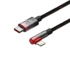  Kabel przewód kątowy MVP 2 z bocznym wtykiem USB-C / iPhone Lightning 2m - czerwony - zdj. dodatkowe 2