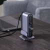  Wielofunkcyjny HUB replikator rozdzielacz portów czytnik kart wtyczki EU CN UK szary - zdj. dodatkowe 10