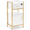  Szafka kosmetyczna fryzjerska 1 szafka 1 szuflada 38 x 32 x 82 cm - biało złota - zdj. dodatkowe 1